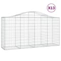 Miniatyrbillede 2 af 6: vidaXL buede gabionkurve 13 stk. 200x50x100/120 cm galvaniseret jern