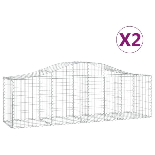 vidaXL Kaarevat kivikorit 2 kpl 200x50x60/80 cm galvanoitu rauta