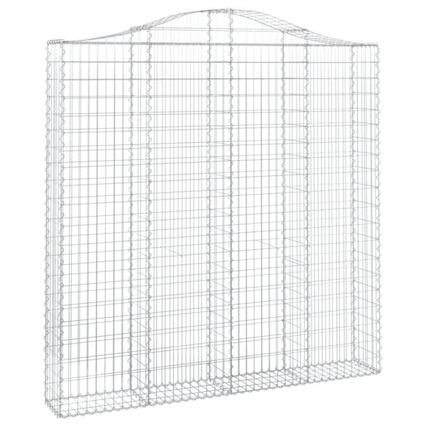 vidaXL buede gabionkurve 2 stk. 200x30x200/220 cm galvaniseret jern