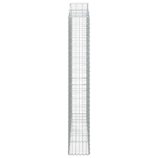 vidaXL buede gabionkurve 2 stk. 200x30x200/220 cm galvaniseret jern