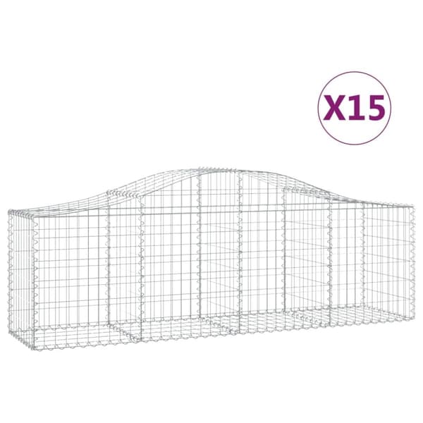vidaXL Kaarevat kivikorit 15 kpl 200x50x60/80 cm galvanoitu rauta