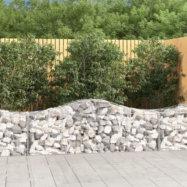 vidaXL buede gabionkurve 6 stk. 200x50x60/80 cm galvaniseret jern
