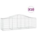 Miniatyrbillede 2 af 6: vidaXL buede gabionkurve 10 stk. 200x50x60/80 cm galvaniseret jern