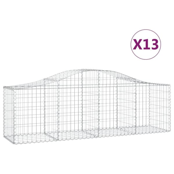 vidaXL Kaarevat kivikorit 13 kpl 200x50x60/80 cm galvanoitu rauta