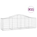 Miniatyrbillede 2 af 6: vidaXL buede gabionkurve 11 stk. 200x50x60/80 cm galvaniseret jern