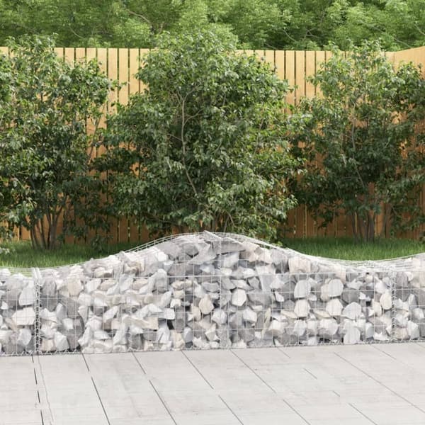 vidaXL buede gabionkurve 30 stk. 200x50x40/60 cm galvaniseret jern