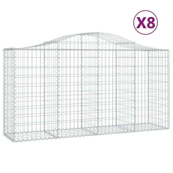 vidaXL Kaarevat kivikorit 8 kpl 200x50x100/120 cm galvanoitu rauta