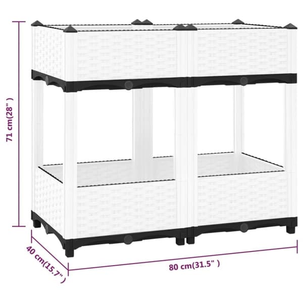 vidaXL højbed 80x40x71 cm polypropylen