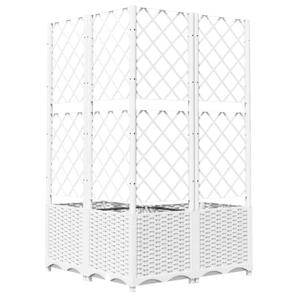 vidaXL plantekasse med espalier 80x80x136 cm PP hvid