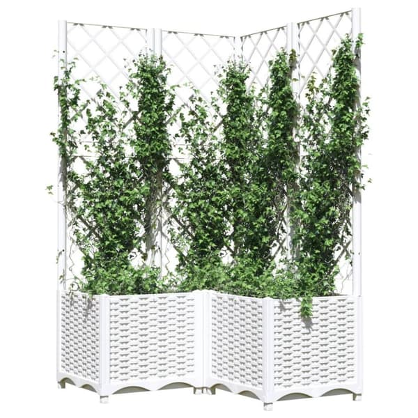 vidaXL plantekasse med espalier 80x80x136 cm PP hvid