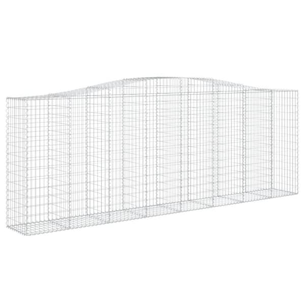 vidaXL buede gabionkurve 9 stk. 400x50x140/160 cm galvaniseret jern