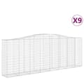 Miniatyrbillede 2 af 6: vidaXL buede gabionkurve 9 stk. 400x50x140/160 cm galvaniseret jern