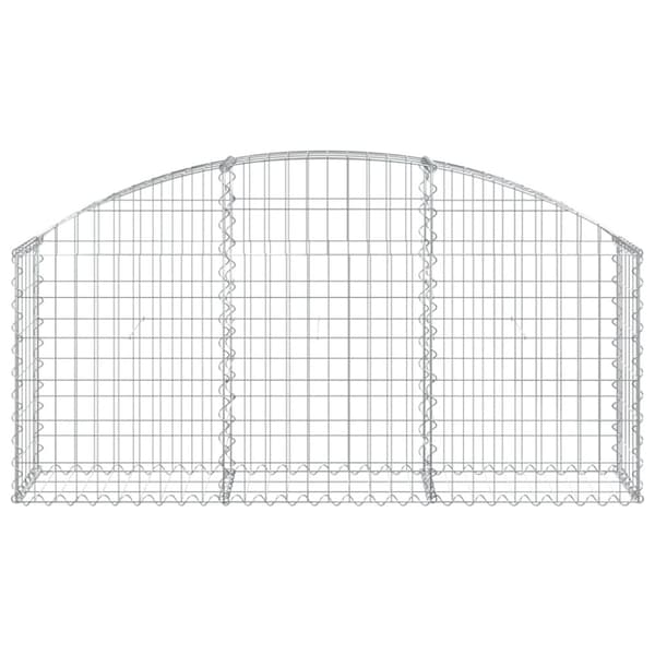 vidaXL buet gabionkurv 150x30x60/80 cm galvaniseret jern