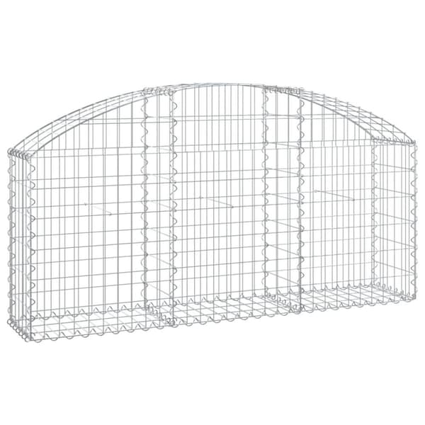 vidaXL buet gabionkurv 150x30x60/80 cm galvaniseret jern