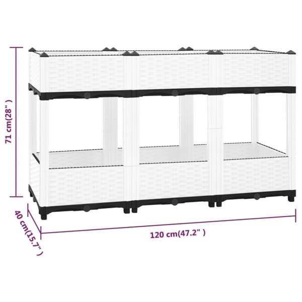 vidaXL højbed 120x40x71 cm polypropylen