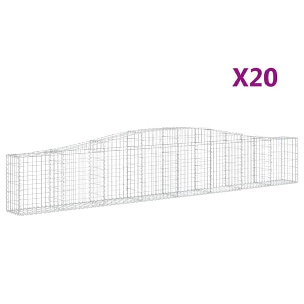 vidaXL Kaarevat kivikorit 20 kpl 400x30x60/80 cm galvanoitu rauta