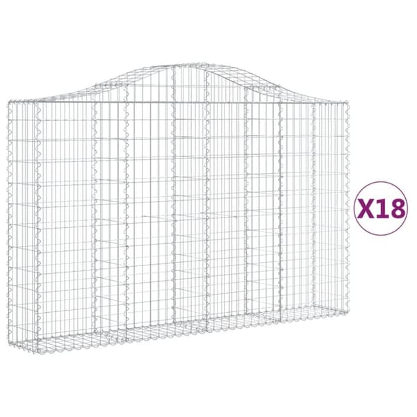 vidaXL Kaarevat kivikorit 18 kpl 200x30x120/140 cm galvanoitu rauta