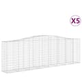 Miniatyrbillede 2 af 6: vidaXL buede gabionkurve 5 stk. 400x50x120/140 cm galvaniseret jern