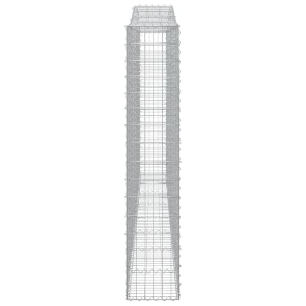 vidaXL buede gabionkurve 6 stk. 400x30x160/180 cm galvaniseret jern
