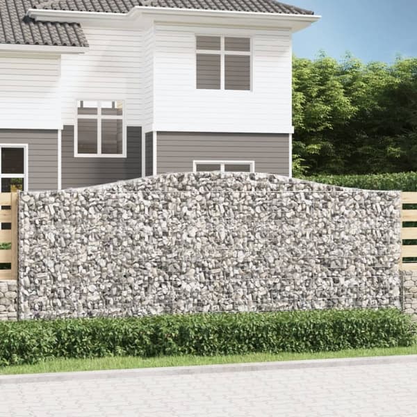 vidaXL buede gabionkurve 6 stk. 400x30x160/180 cm galvaniseret jern