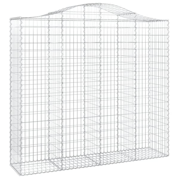 vidaXL buede gabionkurve 14 stk. 200x50x180/200 cm galvaniseret jern