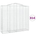 Miniatyrbillede 2 af 6: vidaXL buede gabionkurve 14 stk. 200x50x180/200 cm galvaniseret jern