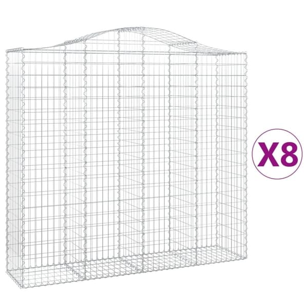 vidaXL Kaarevat kivikorit 8 kpl 200x50x180/200 cm galvanoitu rauta