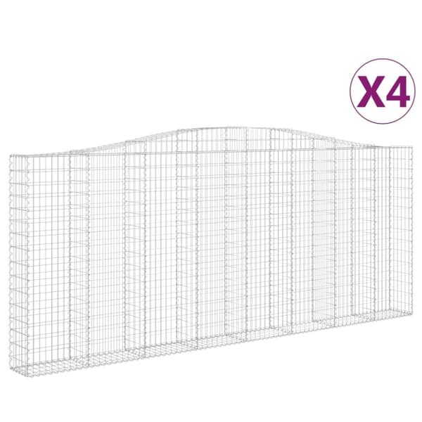 vidaXL Kaarevat kivikorit 4 kpl 400x30x160/180 cm galvanoitu rauta