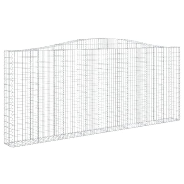 vidaXL buede gabionkurve 9 stk. 400x30x160/180 cm galvaniseret jern