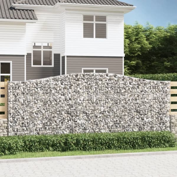 vidaXL buede gabionkurve 9 stk. 400x30x160/180 cm galvaniseret jern