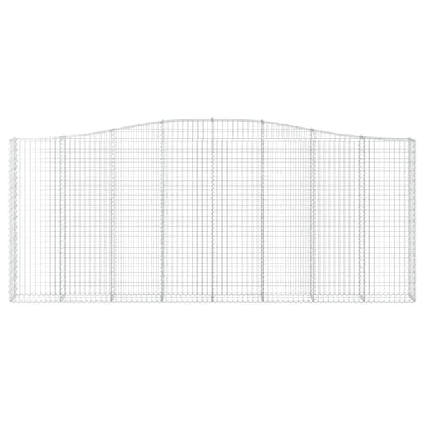 vidaXL buede gabionkurve 7 stk. 400x30x160/180 cm galvaniseret jern