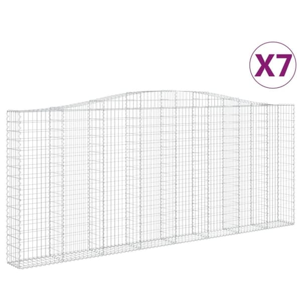 vidaXL buede gabionkurve 7 stk. 400x30x160/180 cm galvaniseret jern