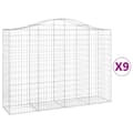 Miniatyrbillede 2 af 6: vidaXL buede gabionkurve 9 stk. 200x50x140/160 cm galvaniseret jern