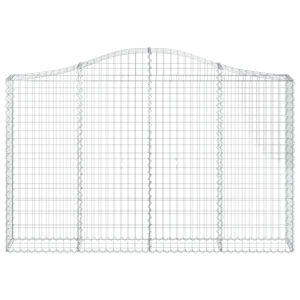 vidaXL buede gabionkurve 14 stk. 200x30x120/140 cm galvaniseret jern
