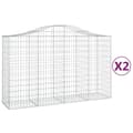 Pikkukuva 2 / 6: vidaXL Kaarevat kivikorit 2 kpl 200x50x120/140 cm galvanoitu rauta