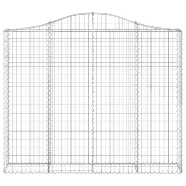 vidaXL buet gabionkurv 200x30x160/180 cm galvaniseret jern