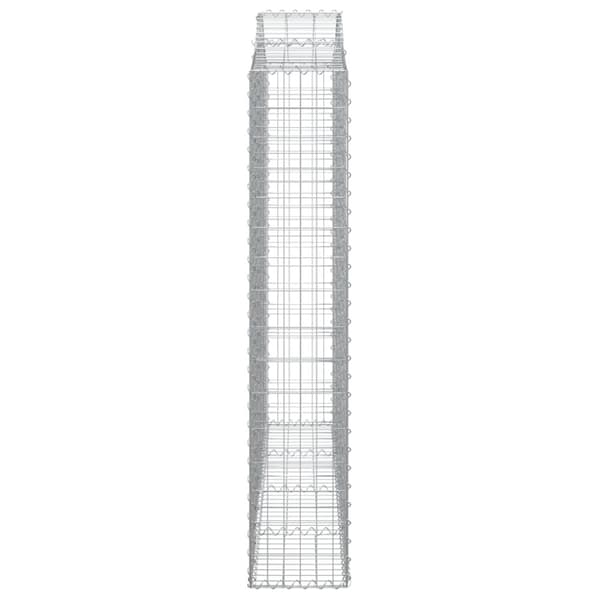 vidaXL buet gabionkurv 200x30x160/180 cm galvaniseret jern