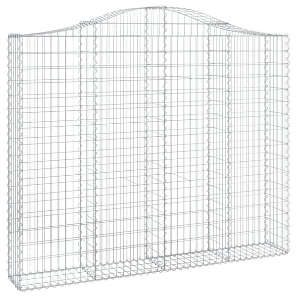 vidaXL buet gabionkurv 200x30x160/180 cm galvaniseret jern
