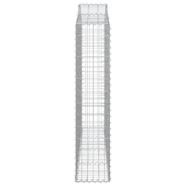 vidaXL buet gabionkurv 200x30x140/160 cm galvaniseret jern