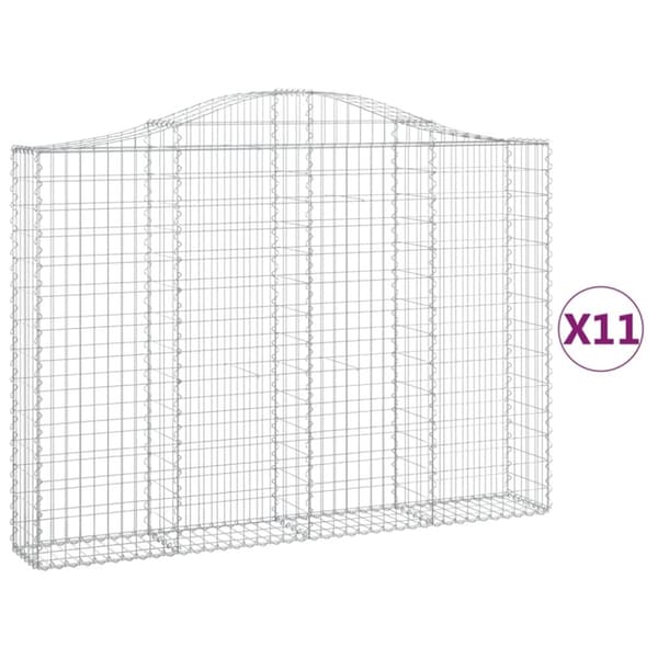 vidaXL Kaarevat kivikorit 11 kpl 200x30x140/160 cm galvanoitu rauta