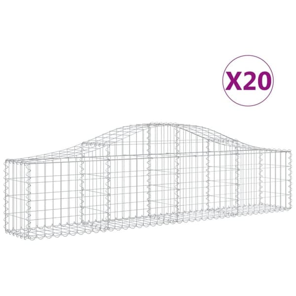 vidaXL Kaarevat kivikorit 20 kpl 200x30x40/60 cm galvanoitu rauta