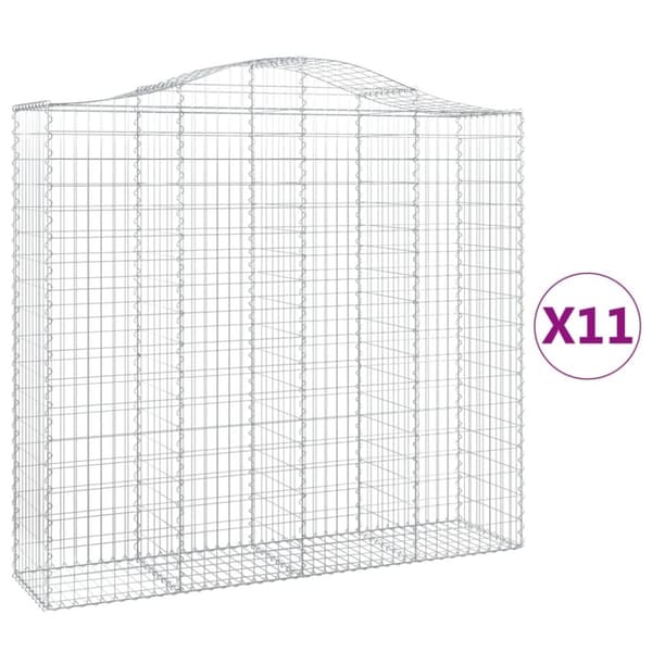 vidaXL Kaarevat kivikorit 11 kpl 200x50x180/200 cm galvanoitu rauta