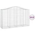 Miniatyrbillede 2 af 6: vidaXL buede gabionkurve 13 stk. 200x50x120/140 cm galvaniseret jern