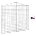 Pikkukuva 2 / 6: vidaXL Kaarevat kivikorit 4 kpl 200x30x180/200 cm galvanoitu rauta