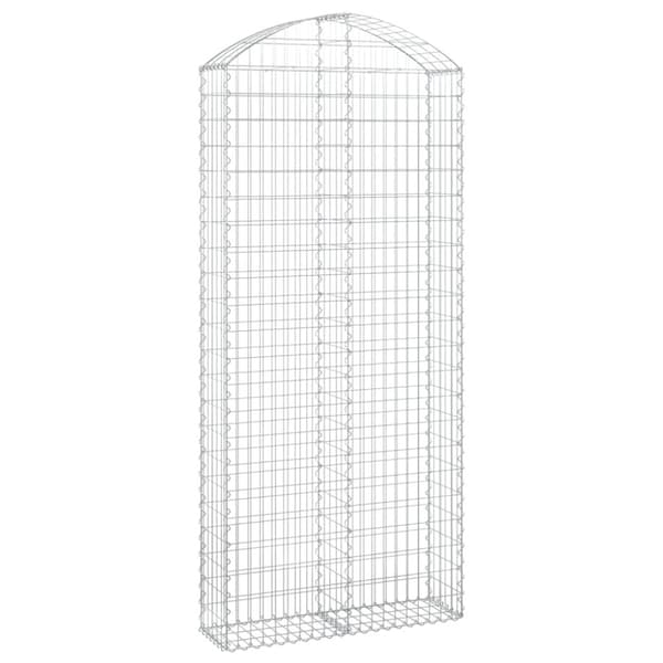 vidaXL buet gabionkurv 100x30x220/240 cm galvaniseret jern