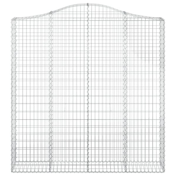 vidaXL buet gabionkurv 200x30x200/220 cm galvaniseret jern