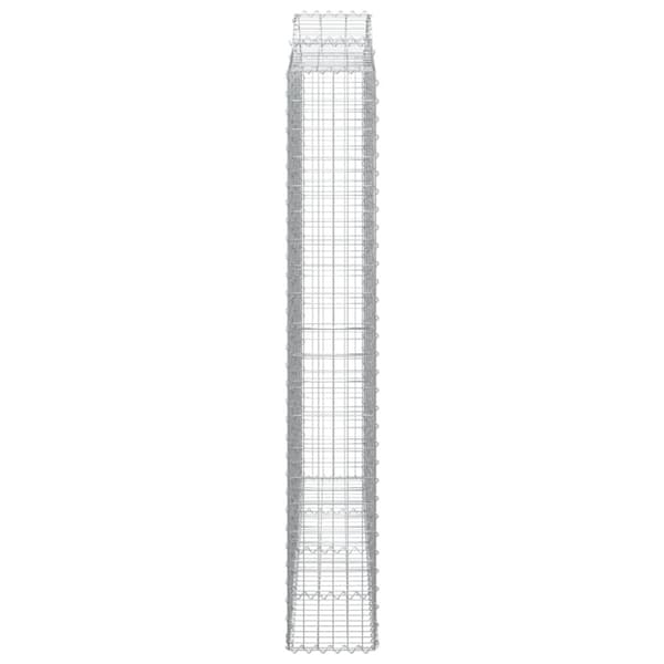 vidaXL buet gabionkurv 200x30x200/220 cm galvaniseret jern
