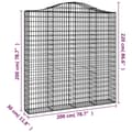 Miniatyrbillede 5 af 5: vidaXL buet gabionkurv 200x30x200/220 cm galvaniseret jern