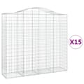 Miniatyrbillede 2 af 6: vidaXL buede gabionkurve 15 stk. 200x50x180/200 cm galvaniseret jern