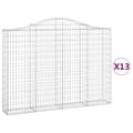 Miniatyrbillede 2 af 6: vidaXL buede gabionkurve 13 stk. 200x30x140/160 cm galvaniseret jern
